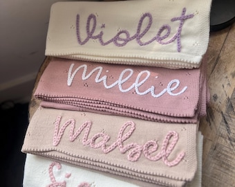 Personalised Baby Blanket | Embroidered Name Blanket | Custom Newborn Gift | Baby Shower Gift | Baby Girl Blanket