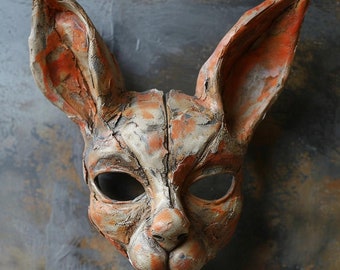 unsettling clay animal mask