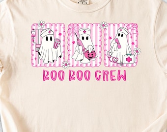 Comfort Colors® Boo Boo Crew Shirt, ER Nurse Life Shirt, Nursing Student Gifts Tee, Gift for Nurse Halloween Nurse Shirt, School Nurse Shirt