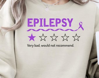 Sudadera "Epilepsia muy grave, no la recomiendo", sudadera de concienciación sobre la epilepsia, sudadera de apoyo a la epilepsia, sudadera divertida sobre la epilepsia