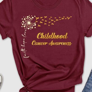 Childhood Cancer Awareness Dandelion Shirt, Child Cancer Shirt, Childhood Fighter Shirts, Gold Ribbon Shirt, Cancer Supporting, Cancer Gift