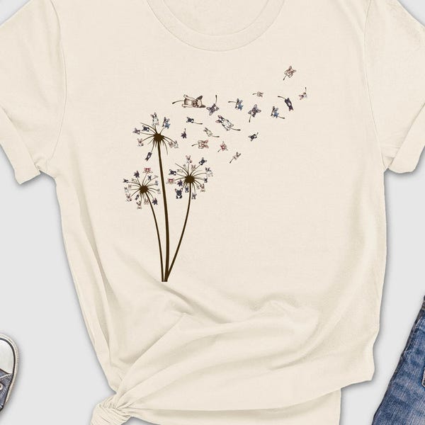 French Bulldog Dandelion Shirt, Gift For French Bulldog Owner, French Bulldog Lover T-Shirt, Dog Lover Tshirt, French Bulldog Mom Shirt, Tee