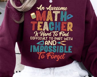 An Awesome Math Teacher Sweatshirt, Mathematics Science Sweatshirt, Math Sweatshirt, Amazing Math Ornament & Math Art Gifts, Math Sweatshirt