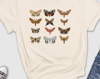 Moth Cottagecore Shirt, Butterfly Shirt, Moth Shirt, Cottagecore Shirt, Vintage Butterfly & Moth Shirt, Cottagecore Aesthetic Shirt, Bug Tee