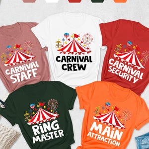 Carnival Shirt, Carnival Crew Shirt, Carnival Staff Shirt, Carnival Main Attraction Tee, Carnival Security Shirt, Carnival Ring Master Shirt