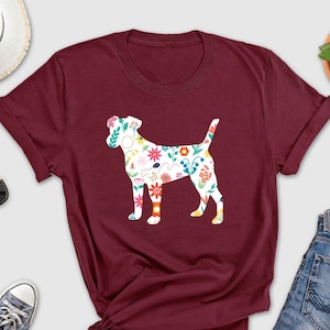 Jack Russell Shirt, Jumping Jack Shirt, Dog Lover Shirt, Dog Lovers Jack Russell Terrier Owner, Peace love Jack Russell, Flower Jack Russell