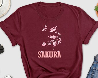 Sakura Shirt, Sakura Tree Shirt, Summer Shirt, Floral Shirt, Women Japanese Flower Shirt, Harajuku shirt, Pink Cherry Blossom Shirt, Cherry