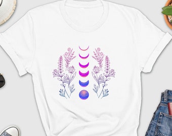 Bisexual moon phase t-shirt, bisexual pride, moon phase shirt, aesthetic clothes pride clothing, subtle bisexual, equality shirt, lgbt shirt