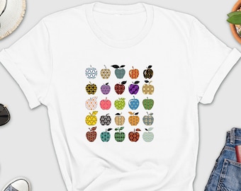 Folk art apples shirt, Teacher Ultra Soft Graphic Tee, New Teacher, Art Lover, Teacher Appreciation Tee, Teacher Shirt, Cute Tee for Teacher