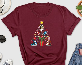 Ice Hockey Christmas Shirt, Hockey Christmas Tree Shirt, Hockey Christmas Shirt, Christmas Tee, Christmas Gifts For Hockey Lover, Ice Hockey