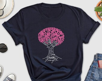 Pink Ribbon Tree Breast Cancer Shirt, Ribbon Tree Shirt, Breast Cancer Fighter Shirt, Motivational Shirt, Breast Cancer Awareness Shirt, Mom