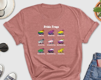 Pride Frogs Shirt, LGBTQ+ Flag Frog Shirt, LGBTQ Pride Supporter Gift, LGBT Ally Shirt, Pride Animals Shirt, Pride Month Queer Gift Shirt