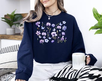Subtle Bi Pride Sweatshirt, Bisexual Skeleton Sweatshirt, Bisexual Pride Festival Sweatshirt, Funny Bisexual Flower Colors, LGBTQ Sweatshirt