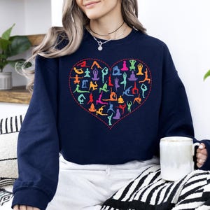 Yoga Lover Sweatshirt, Yoga Teacher Sweatshirt, Yoga Heart Sweatshirt, Women Yoga Sweatshirt, Meditation Gift, Namaste Gift, Spiritual Gift