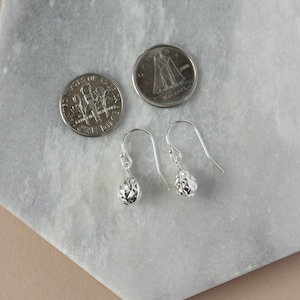 Sparkly Sterling Silver Teardrop Earrings, Dainty Everyday Earrings, Simple Lightweight Earrings, Minimalist Jewelry, Gift for Her image 8