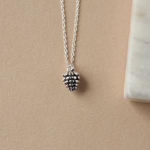 Dainty Sterling Silver Pinecone Charm on Sterling Silver Chain