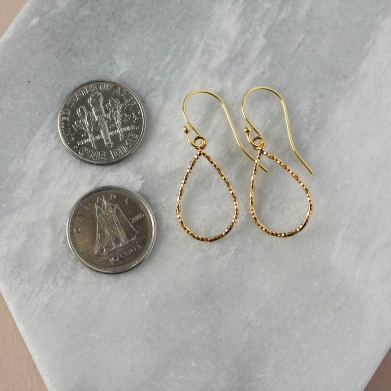 Dainty Gold Earrings, Sparkly Teardrop Earrings, Minimalist Gold Jewelry, Simple Everyday Earrings, Gift for Her, Gold Accessories image 4