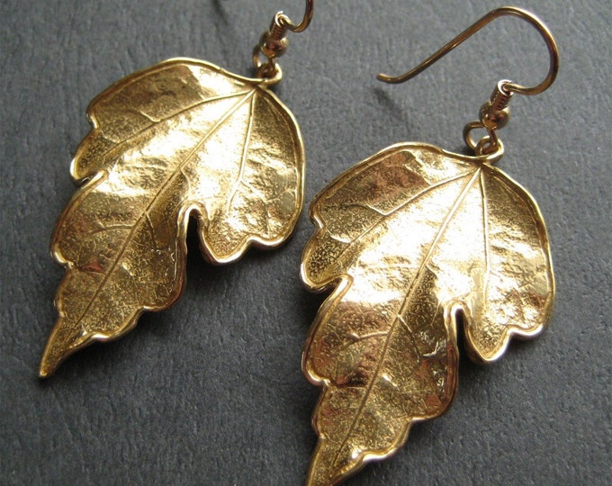 Bronze Leaf Earrings Etsy