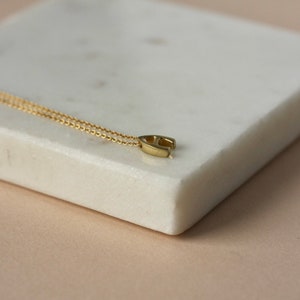 Brushed Brass Gold Letter on Gold Filled Chain