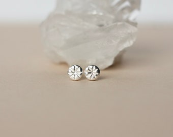 Sterling Silver Flower Studs, Minimalist Stud Earrings, Everyday Floral Jewelry, Simple Small Dainty Studs, Gift for Her, Nature Inspired