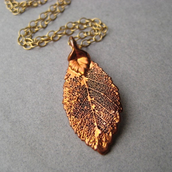 Gold Leaf Necklace, Gold-Plated Leaf Gold-Fill Chain Necklace Etsy Free Shipping