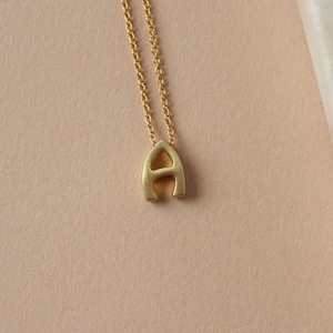 Brushed Brass Gold Letter on Gold Filled Chain