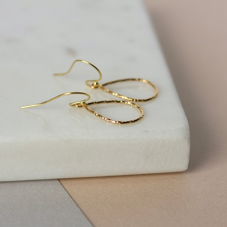 Dainty Gold Earrings, Sparkly Teardrop Earrings, Minimalist Gold Jewelry, Simple Everyday Earrings, Gift for Her, Gold Accessories image 10