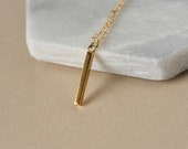 Gold Bar Necklace, Minimalist Charm Necklace, Everyday Layering Necklace, Gold Vermeil Charm, Gift for Women, Gold Accessories