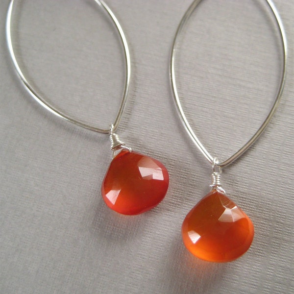 Orange Chalcedony Earrings