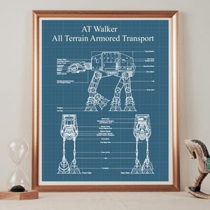 AT-AT Walker Blueprint - Star Wars Inspired Art Print
