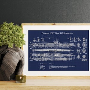 German WW2 Type VII submarine Blueprint