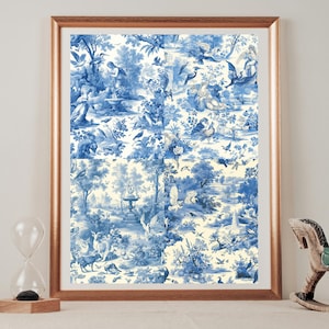 Colección elegante de carteles Toile de Jouy - Juego de 4 impresiones