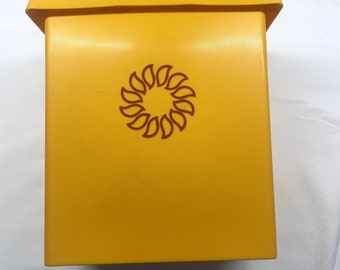 NOS Vintage Tupperware Papierkorb Mülleimer 1430-4 Golden Sun 70er Jahre NEU