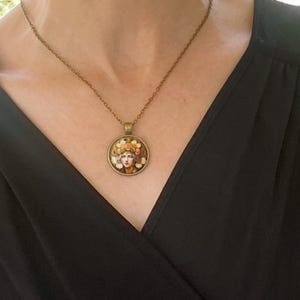 Flower Nymph Pendant - Nature Necklace - Orange Goddess Pendant - Unique Gift for Her - Fairy Jewelry - Fantasy Necklace - Druid Jewelry