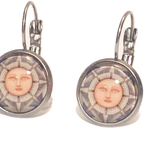 Sun Earrings, Handmade Earrings, Celestial Earrings, Sunshine, Yellow Earrings, Mothers Day Gift, Leverback Earrings, Birthday Gift For Her