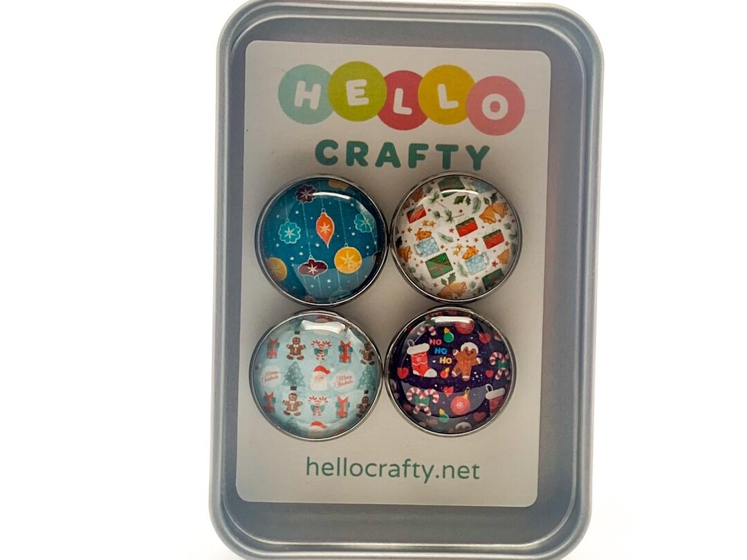 Handmade Christmas Refrigerator Magnets, Holiday Decor, Set of 4 - Etsy