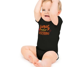Family Matching T-shirt Collection Baby Edition, Baby Short Sleeve Bodysuit, Family reunion t-shirt designs, Family is Everything T-shirt