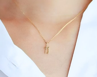 Dainty 9K Solid Gold 11 Number Necklace | Number Jewelry | Date Necklace | Number Pendant | Number Chain | Best Gift for Her