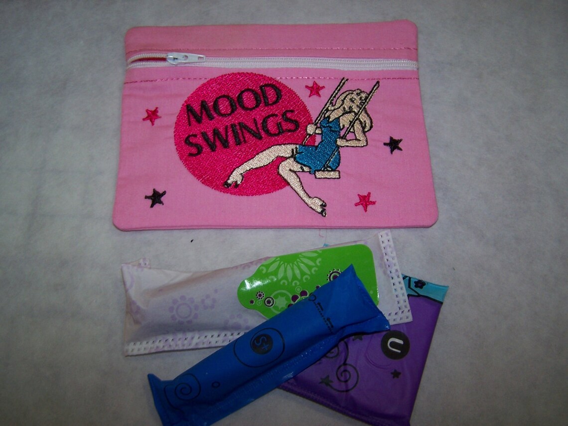 MOOD SWINGS Tampon and Maxi Pad Holder Zippered Fabric Purse Etsy