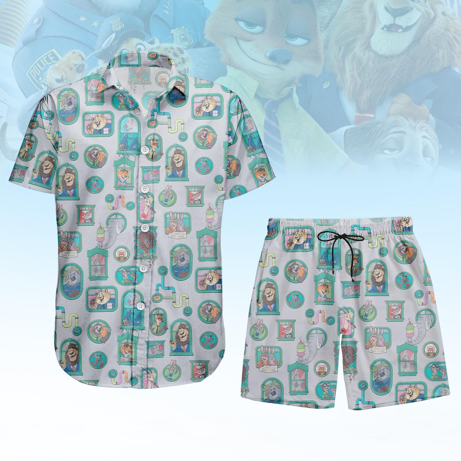 Discover Zootopia Button Shirt, Judy Hopps Nick Wilde Hawaiian Shirt, Zootopia Friends Shirt, Disney Zootopia Summer Shirt,Disney Vacation Shirt