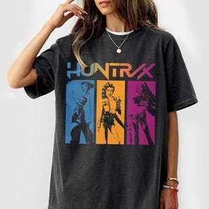 Kpop Huntrix Comfort Colors Shirt, Kpop Demon Hunters Shirt, Mira, Rumi, Zoey, Derpy Tiger Tee, Gift For Huntrix Fans, Saja Boys Fans