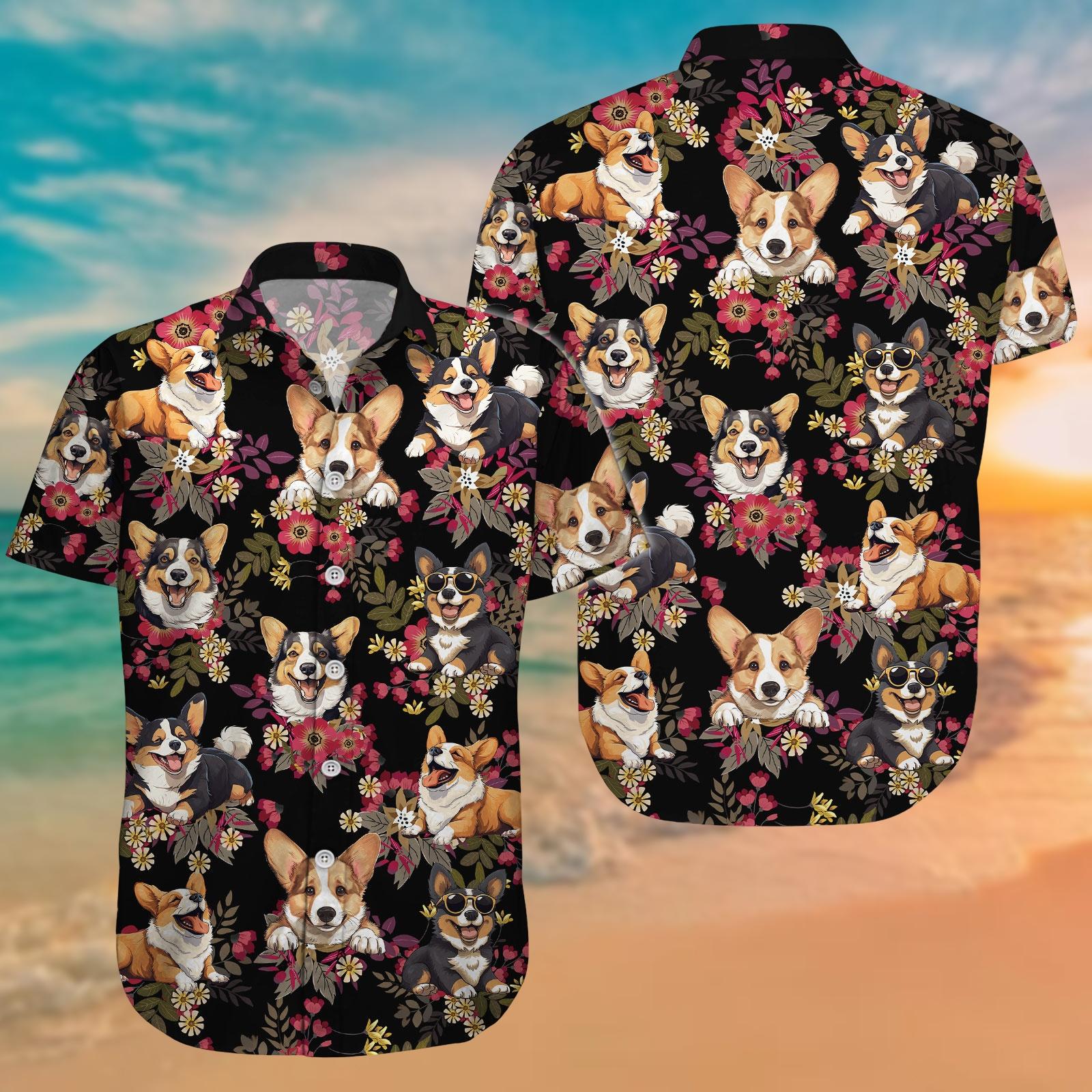 Discover Funny Corgi Hawaiian Shirt, Dog Mom Shirt, Corgi Lover Shirt, Dog Dad Summer Shirt, Vacation Shirt, Pet Lover Gifts