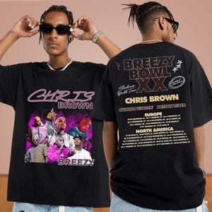 Chris Brown Tour Shirt, Breezy Bowl XX Shirt, Chris Brown Konzert Retro 2025 Sweatshirt, Chris Brown Merch Grafik T-Shirt, Musik Hoodie
