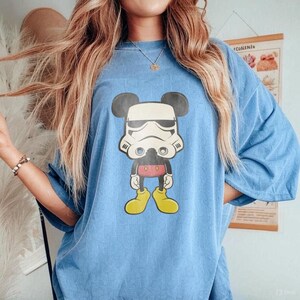 Chemise Stormtrooper Mickey Mashup, t-shirt rigolo Disney Star Wars, t-shirt personnage casque dessin animé, jolies couleurs confort mashup galactique