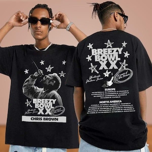 Chris Brown Breezy Bowl XX Tour 2 Sided Tee, Chris Brown Album Shirt, Chris Brown Fan Gift, Chris Brown Merch Shirt, Cb Tour 2025 Shirt