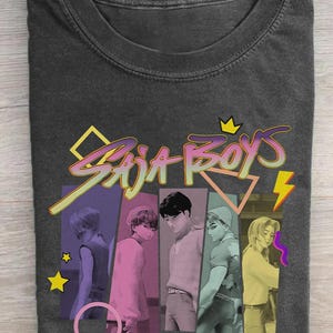 Kpop Saja Boys Comfort Colors Tee, Kpop Demon Hunters T-shirt, Demon Hunters Merch Shirt, Kpop Huntrix Pin Shirt, Saja Boys Fan Gifts