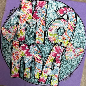 Mama glitter floral png