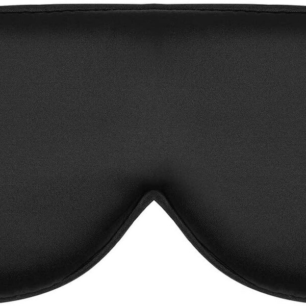 Alaska Bear Sleep Mask Silk Eye Cover with Contoured Padding for Pressure-Free Comfort - Upgrade over Thin Flat Shades (Black)