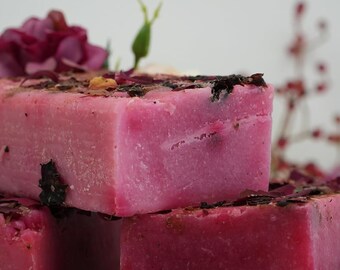 Olive Oil Soap Bar - Handmade 100% Pure Natural & Vegan Soap - (Rose) - 1 Soap Bar