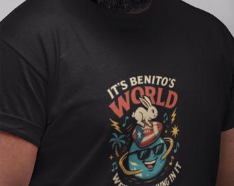 Its Benitos World T-Shirt, Puerto Rican Bunny Football Graphic Tee